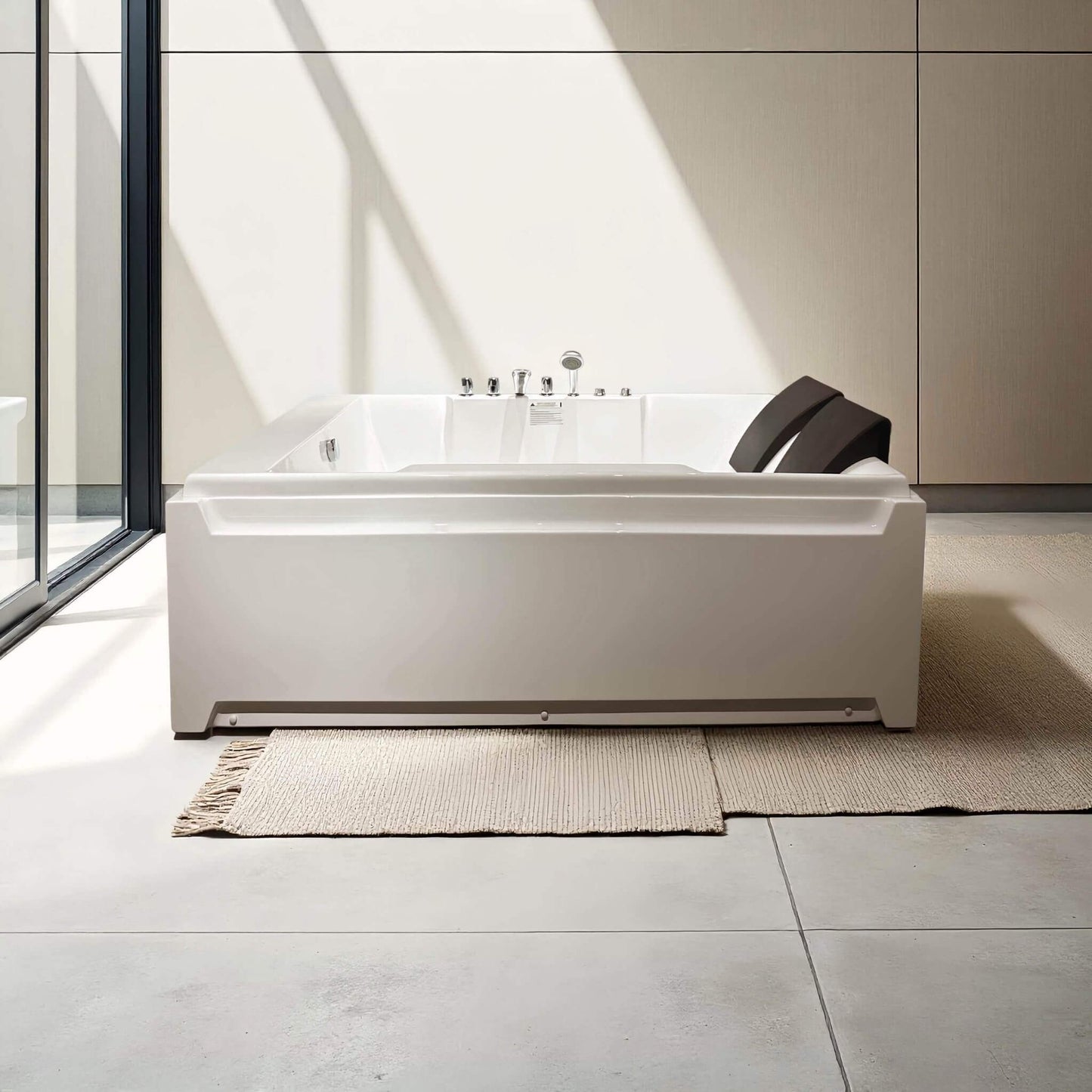 Alora 73-Inch Luxury 2-Person Whirlpool Hydro Massage Jetted Bathtub With Chromatherapy Lights