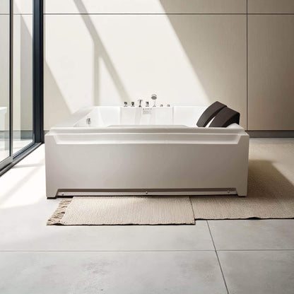 Alora 73-Inch Luxury 2-Person Whirlpool Hydro Massage Jetted Bathtub With Chromatherapy Lights