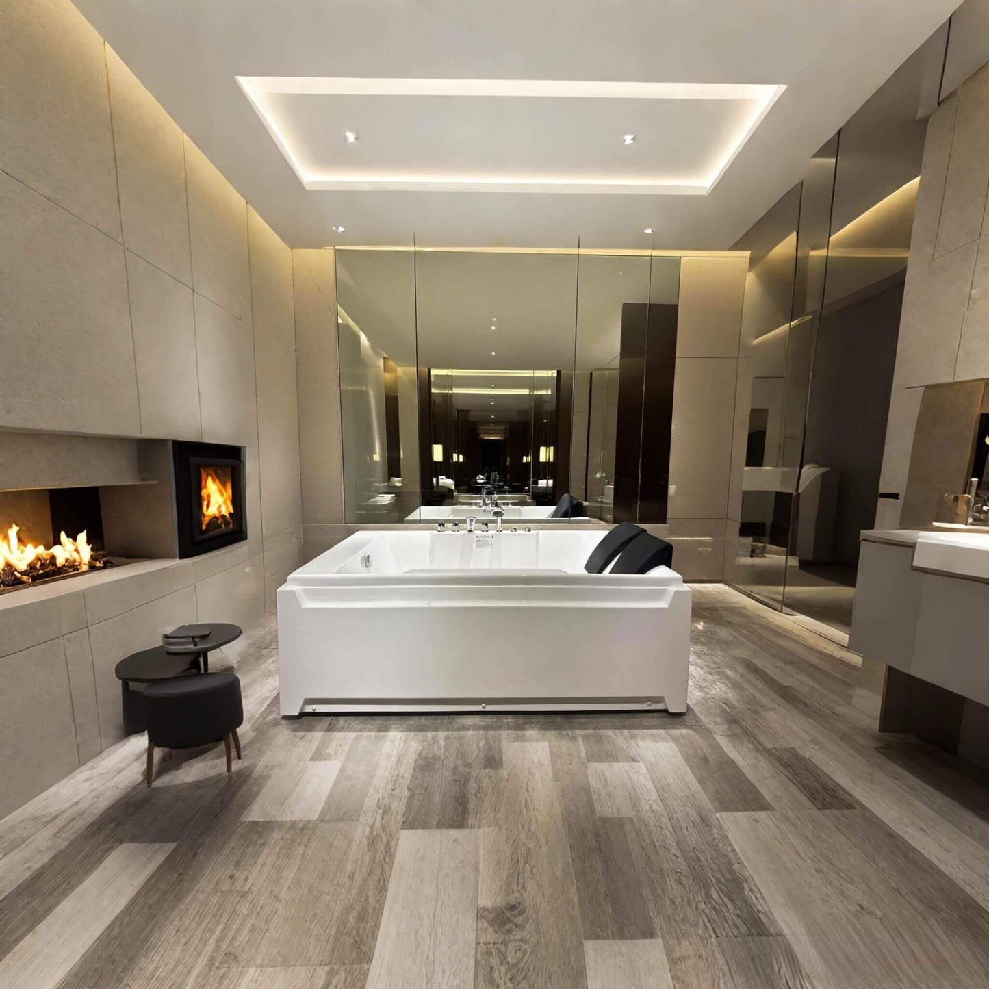 Alora 73-Inch Luxury 2-Person Whirlpool Hydro Massage Jetted Bathtub With Chromatherapy Lights