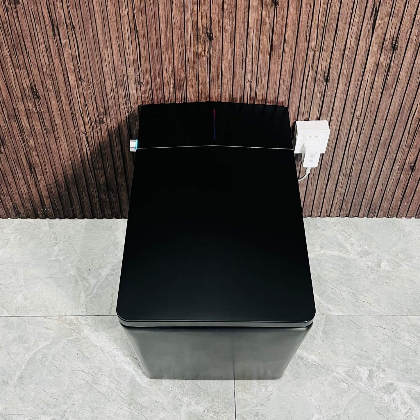Nuvia Luxury Black Square Smart Toilet with Bidet, Remote, and Heated Seat