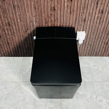 Nuvia Luxury Black Square Smart Toilet with Bidet, Remote, and Heated Seat