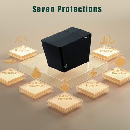 Nuvia Luxury Black Square Smart Toilet with Bidet, Remote, and Heated Seat