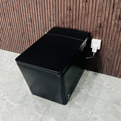 Nuvia Luxury Black Square Smart Toilet with Bidet, Remote, and Heated Seat