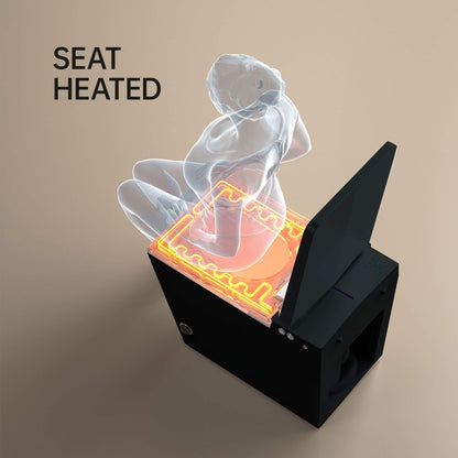 Nuvia Luxury Black Square Smart Toilet with Bidet, Remote, and Heated Seat