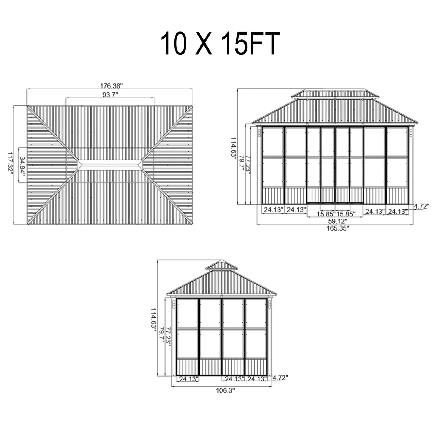 Alora Luxury Heavy-Duty Hardtop Sunroom with Aluminum Frame and LED Lights