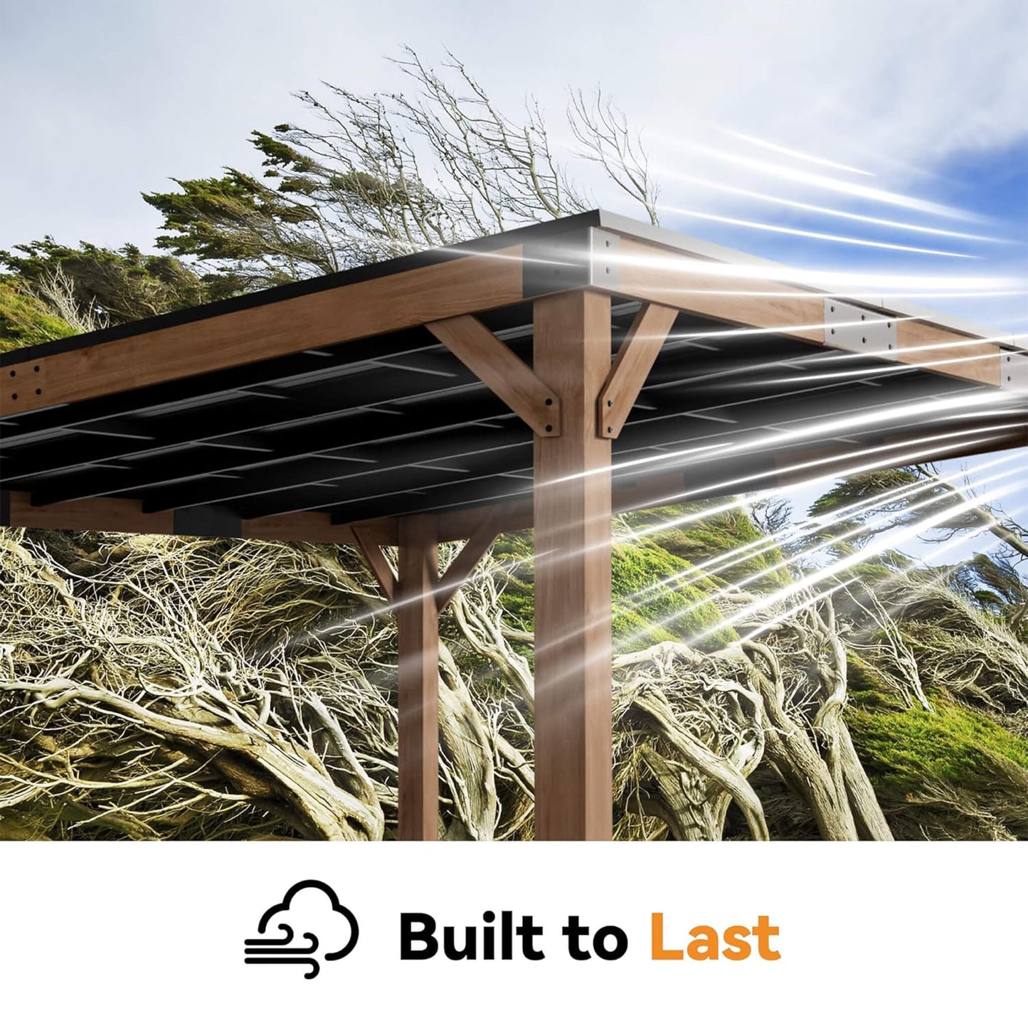 Alora Luxury Modern Cedar Gazebo with Sloped Hardtop Roof