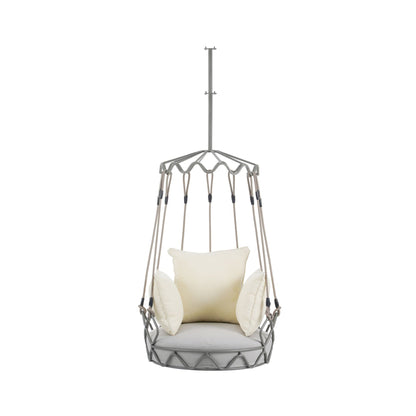 Alora Luxury Outdoor Hanging Basket Porch Swing Chair with UV Resistant Cushions
