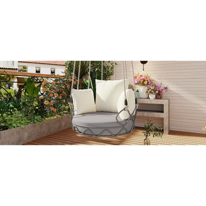 Alora Luxury Outdoor Hanging Basket Porch Swing Chair with UV Resistant Cushions