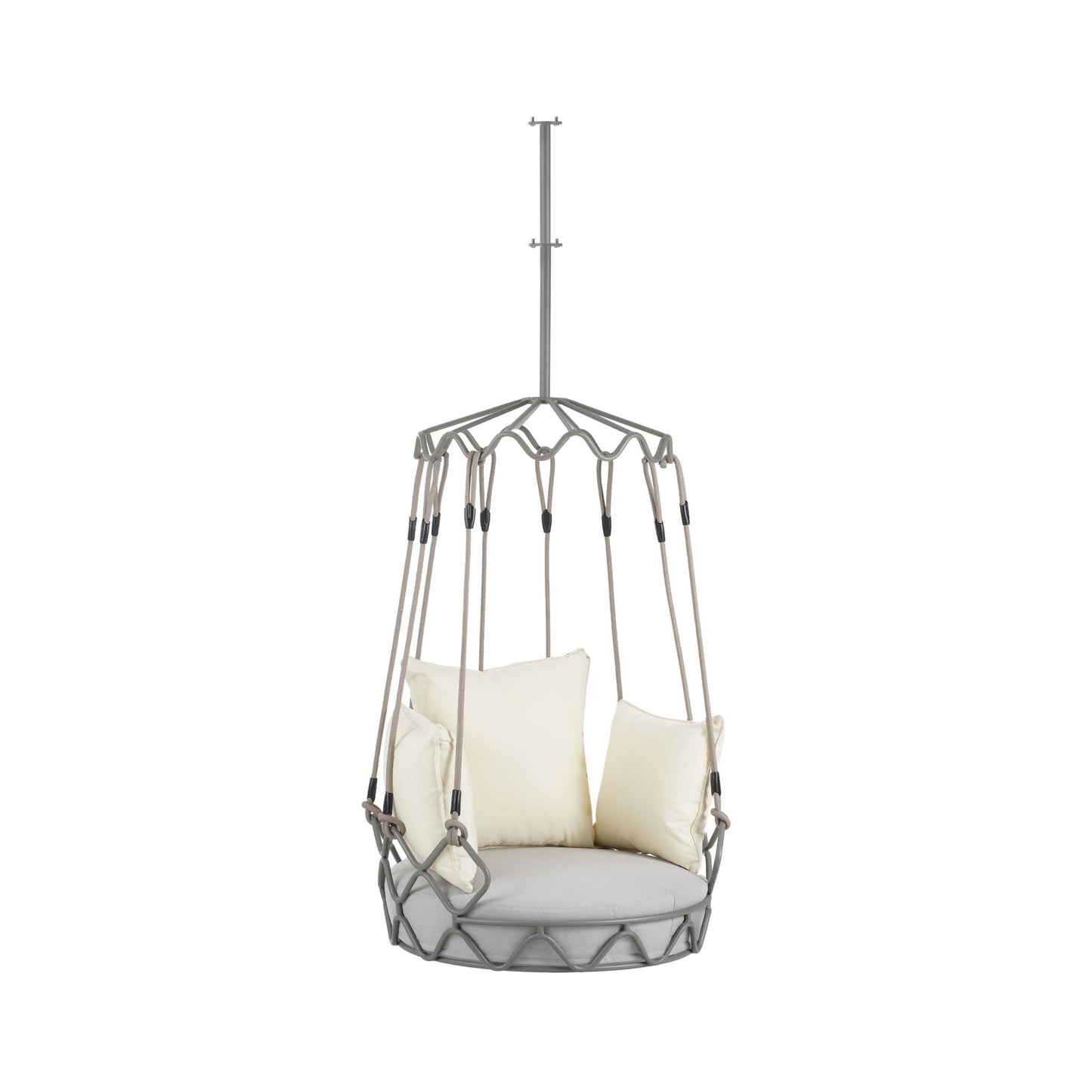 Alora Luxury Outdoor Hanging Basket Porch Swing Chair with UV Resistant Cushions