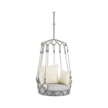 Alora Luxury Outdoor Hanging Basket Porch Swing Chair with UV Resistant Cushions