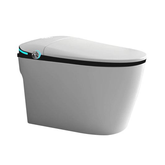 Nuvia Luxury Smart Toilet With Built-In Auto Open and Close Bidet Seat, Foot Sensor, LED Display and Night Light