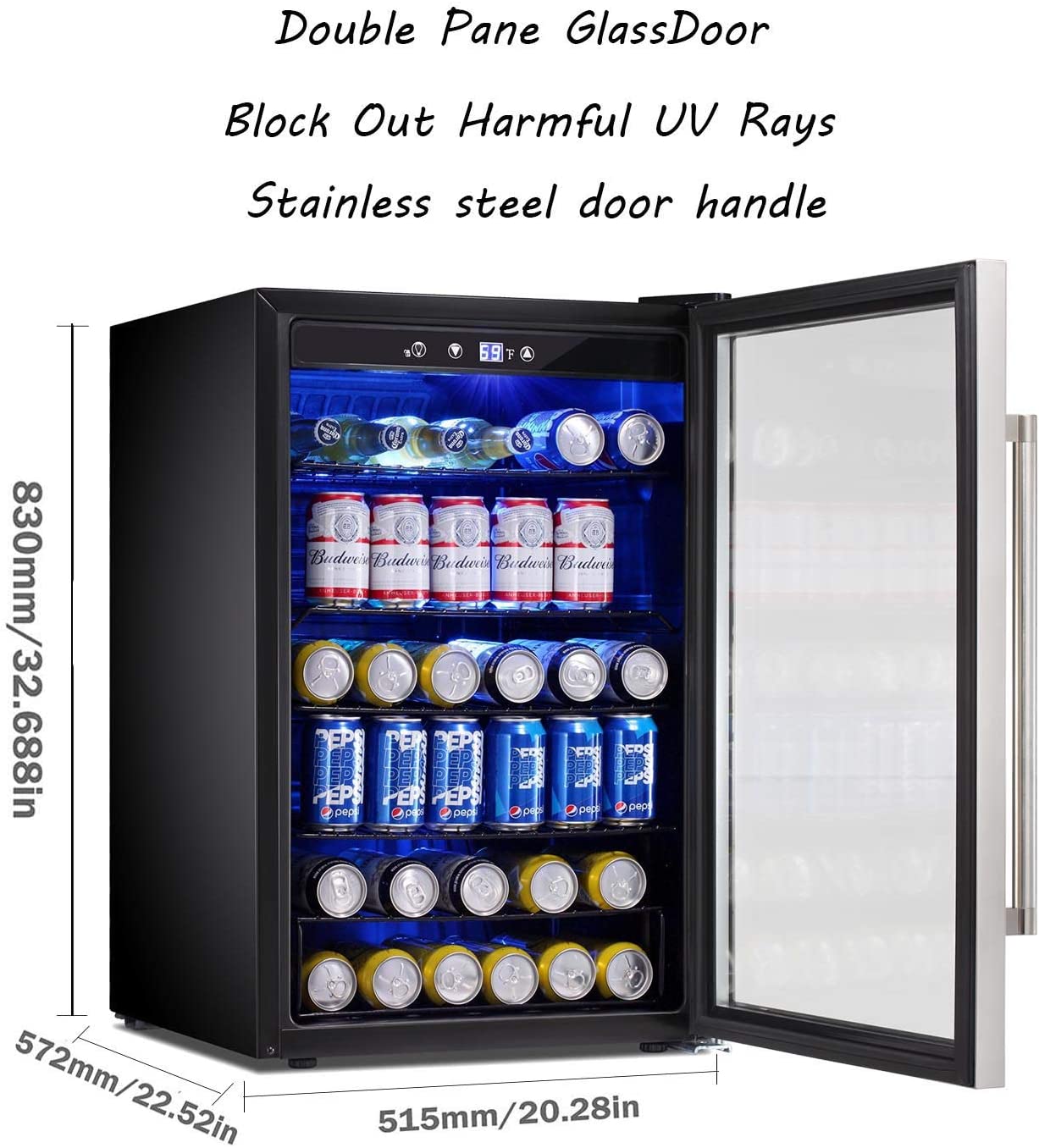 Matte Beverage Refrigerator and Cooler W58128H