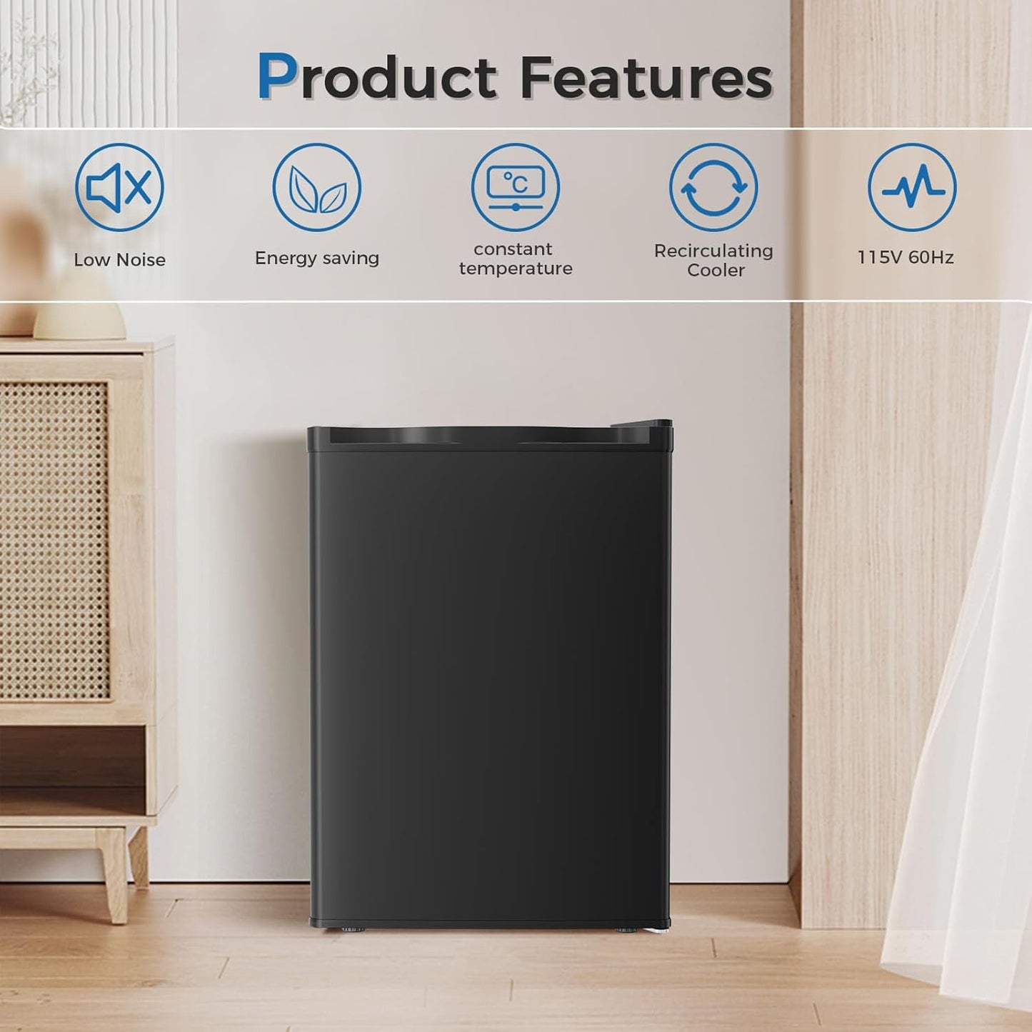 Mini Compact Refrigerator with Freezer, 2.6 Cu.Ft 58070RRE0
