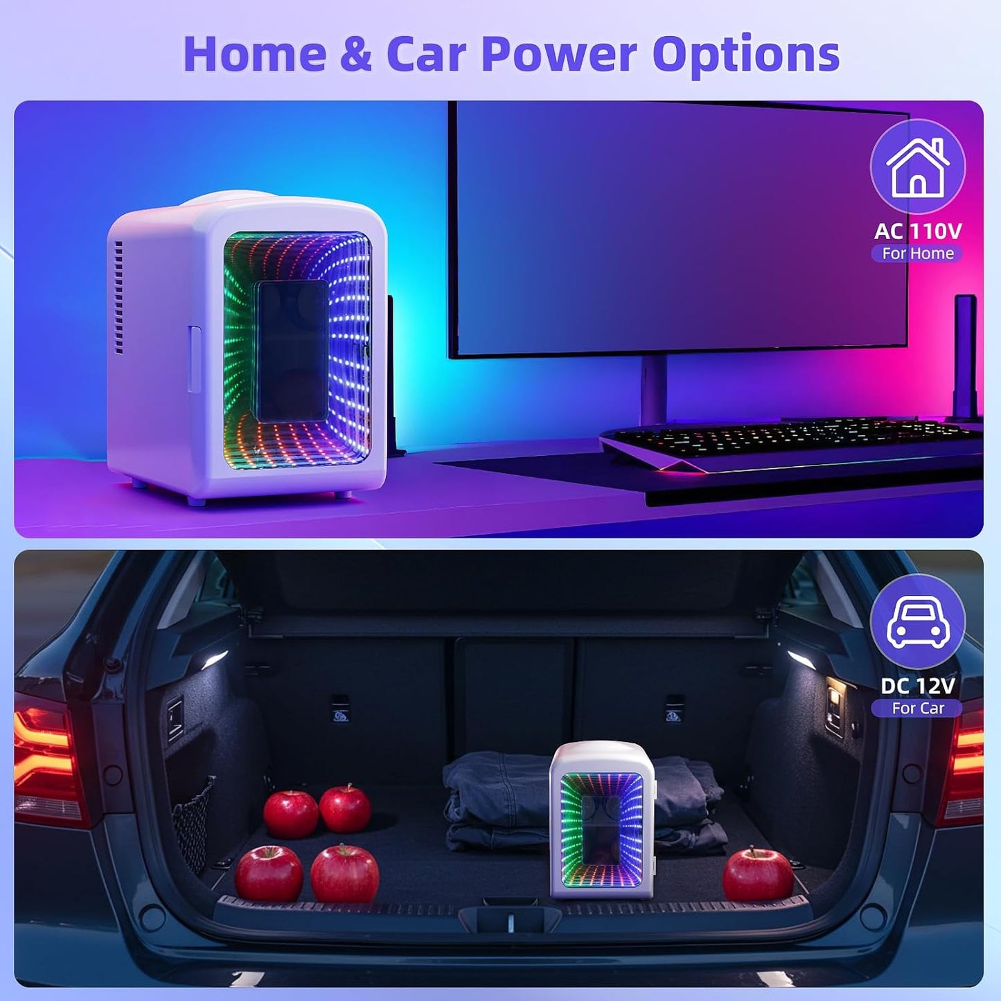 Mini Compact Refrigerator with Gaming Light F3404L