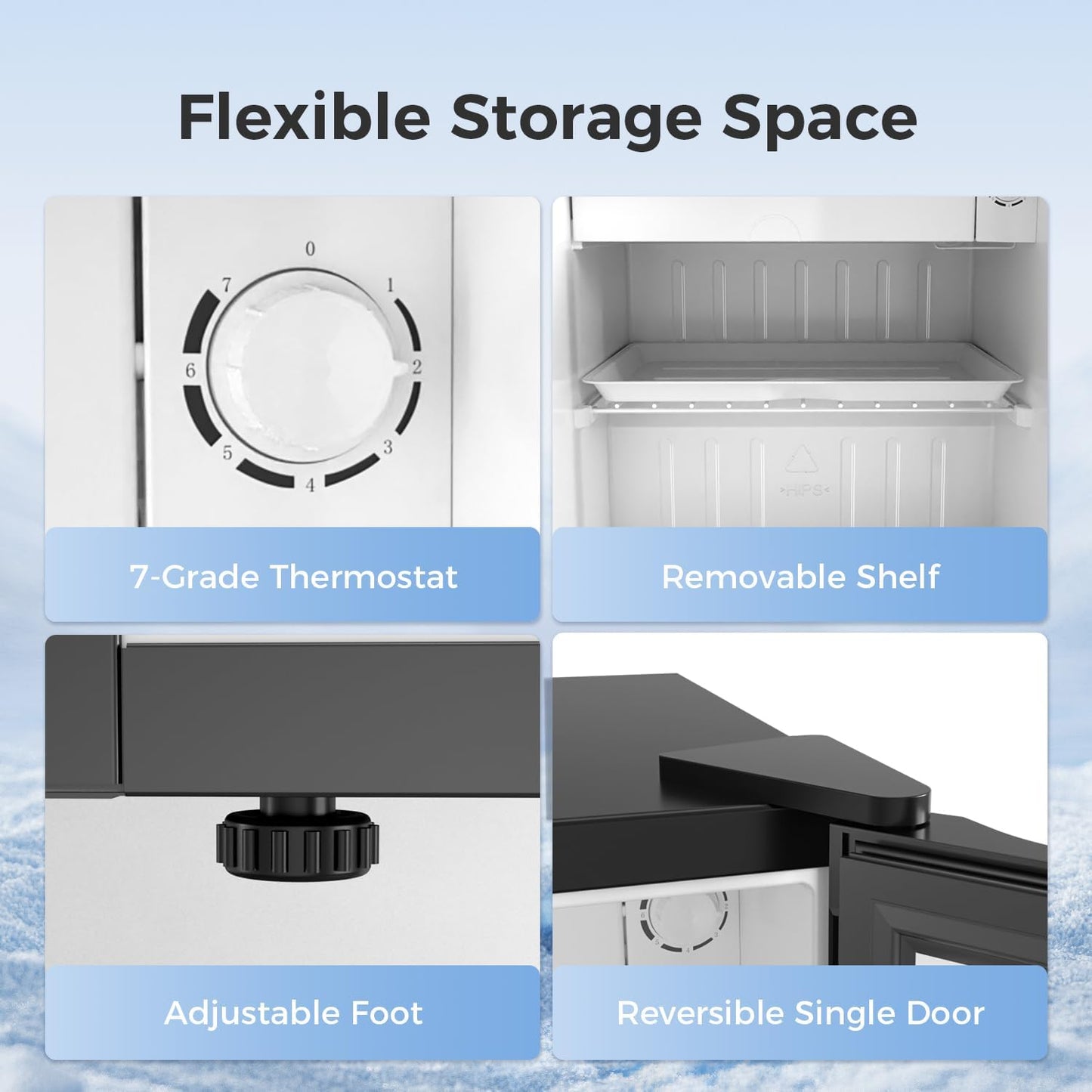 1.6 2.6 3.2 CU FT Mini Fridge with Freezer