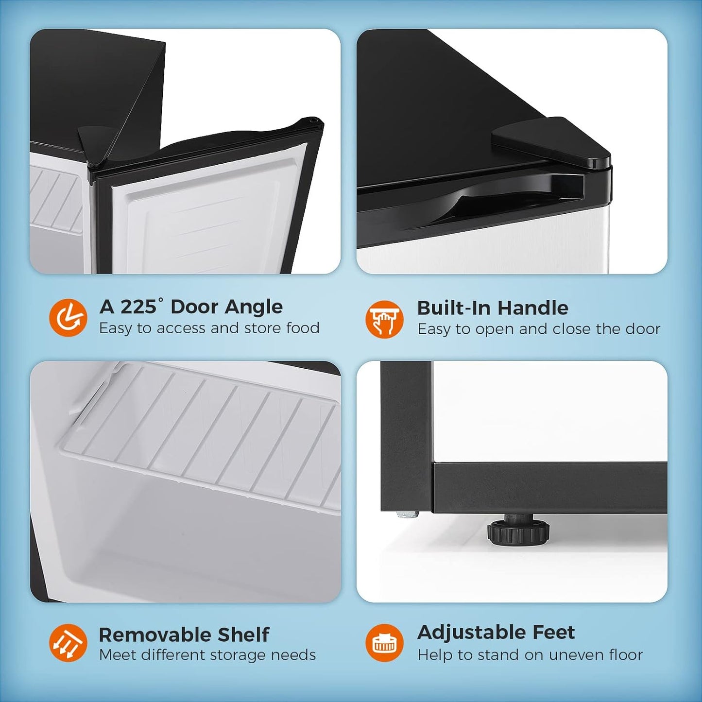 1.6 2.6 3.2 CU FT Mini Fridge with Freezer