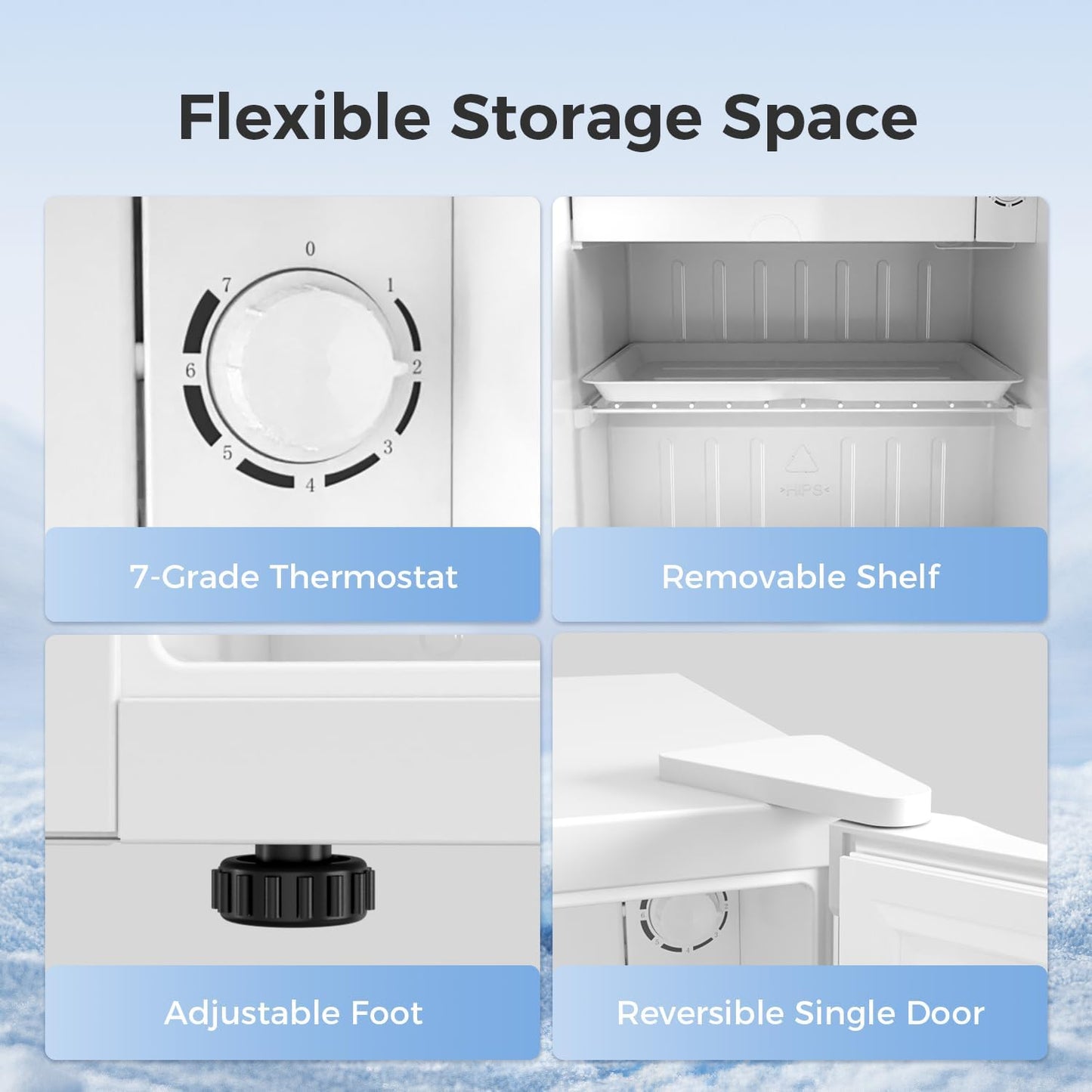 1.6 2.6 3.2 CU FT Mini Fridge with Freezer