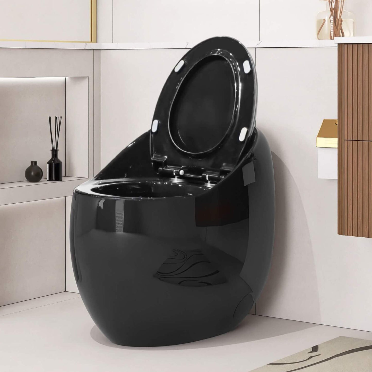 Nuvia Modern 1.28 GPF Single Flush 1-Piece Ceramic Egg-Shaped Toilet