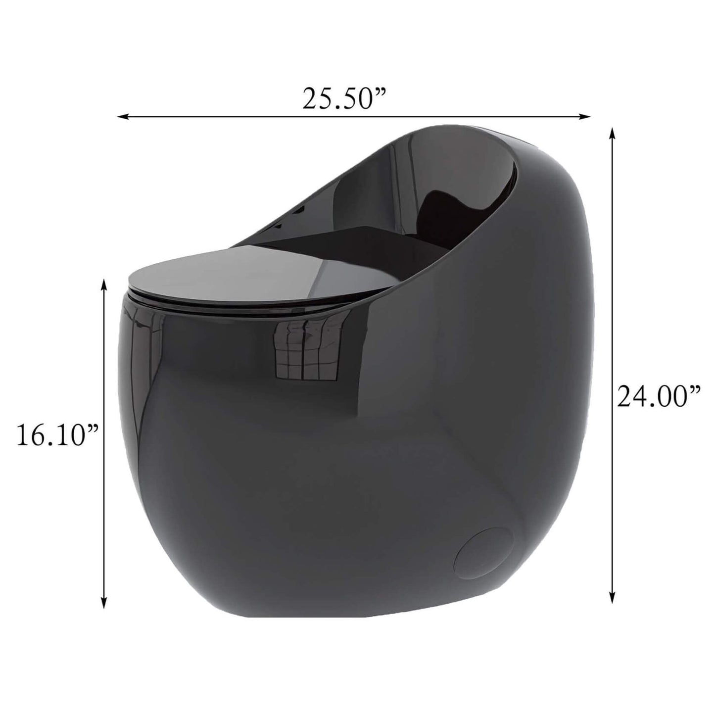 Nuvia Modern 1.28 GPF Single Flush 1-Piece Ceramic Egg-Shaped Toilet
