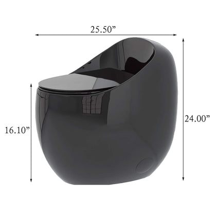 Nuvia Modern 1.28 GPF Single Flush 1-Piece Ceramic Egg-Shaped Toilet
