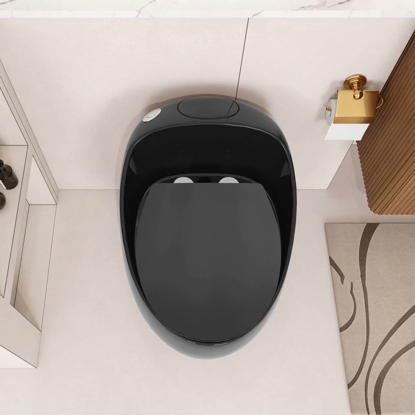 Nuvia Modern 1.28 GPF Single Flush 1-Piece Ceramic Egg-Shaped Toilet