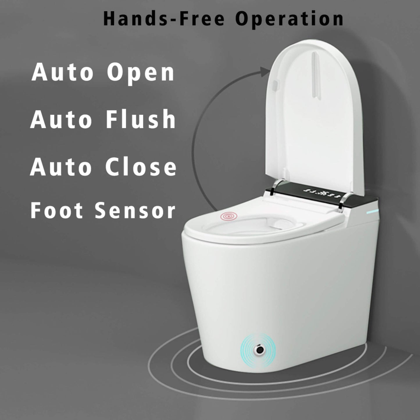 Nuvia Modern Compact Smart Tankless Toilet with Bidet, Auto Open, Auto Flush, Heated Seat and Air Dryer