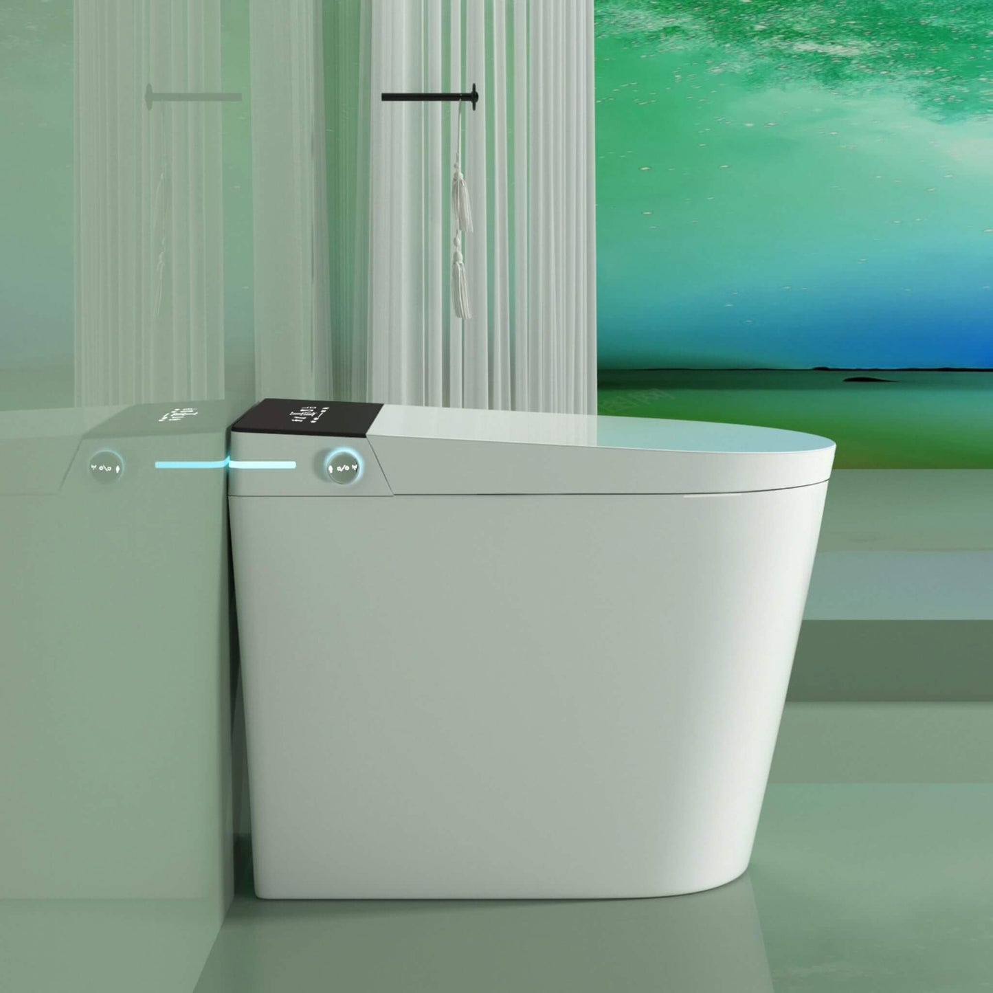 Nuvia Modern Compact Smart Tankless Toilet with Bidet, Auto Open, Auto Flush, Heated Seat and Air Dryer