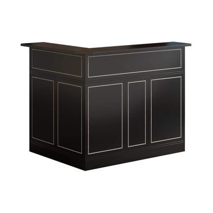 Velmor Modern L-Shaped Reception Desk with Storage Shelves