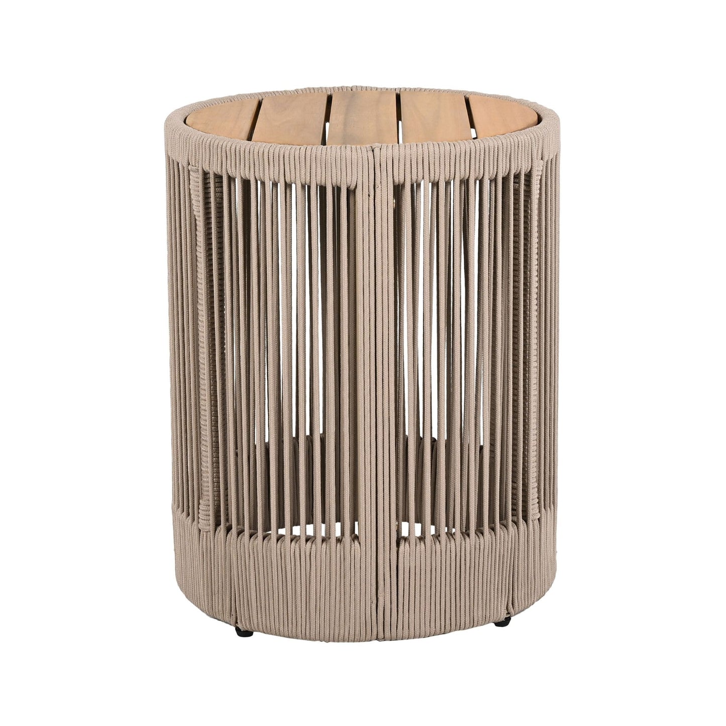 Modern Rustic Coffee Table & Side Table With Woven Rope Design