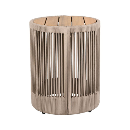 Modern Rustic Coffee Table & Side Table With Woven Rope Design