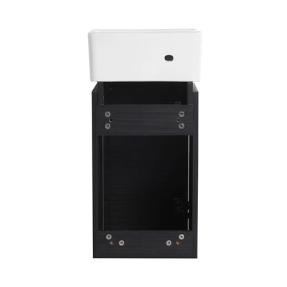 Nuvia Modern Wall-Mounted Bathroom Vanity with Ceramic Sink and Soft Close Door