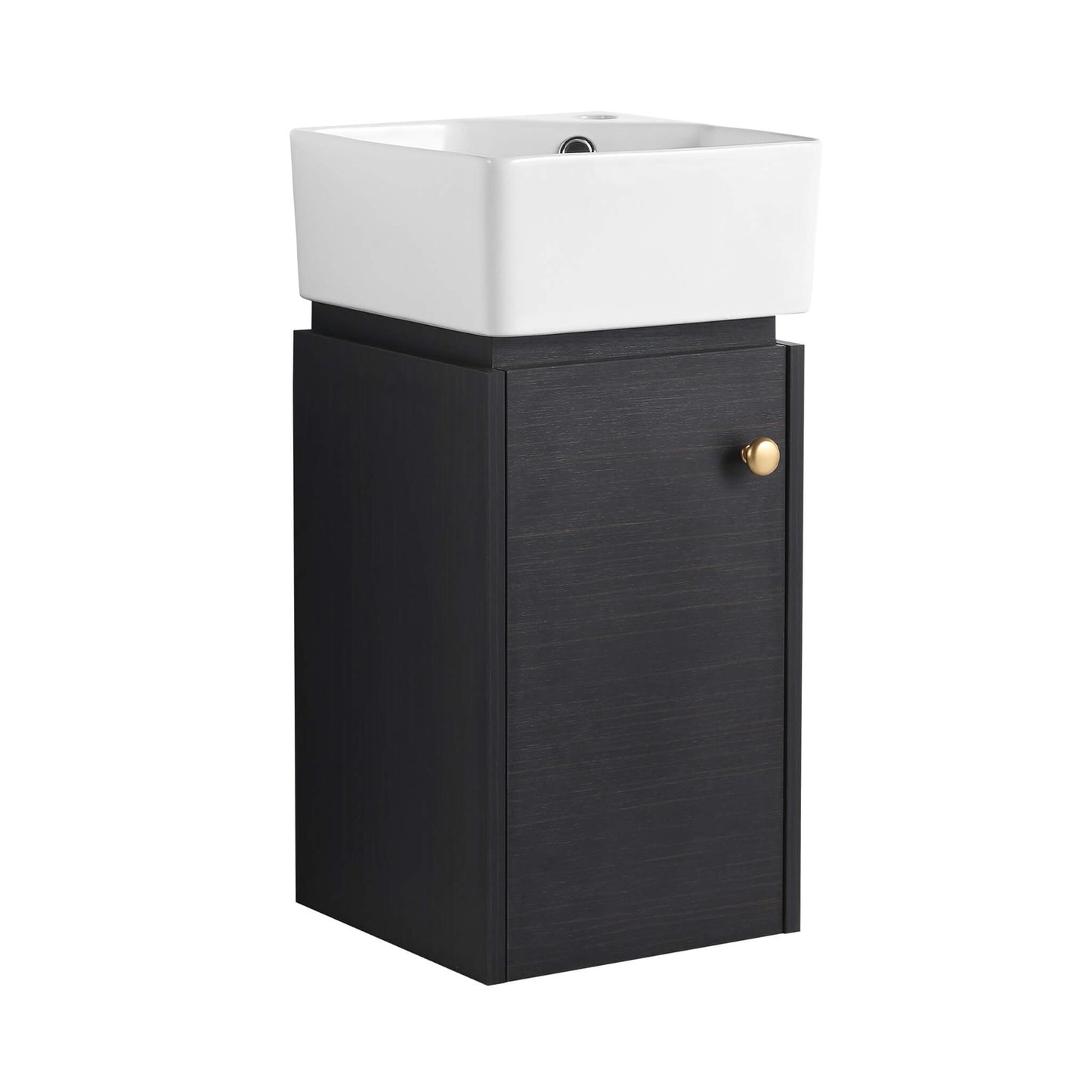 Nuvia Modern Wall-Mounted Bathroom Vanity with Ceramic Sink and Soft Close Door