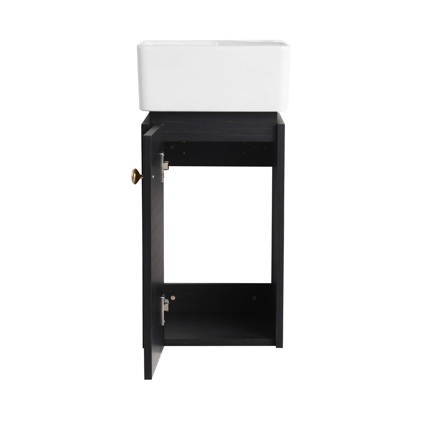 Nuvia Modern Wall-Mounted Bathroom Vanity with Ceramic Sink and Soft Close Door
