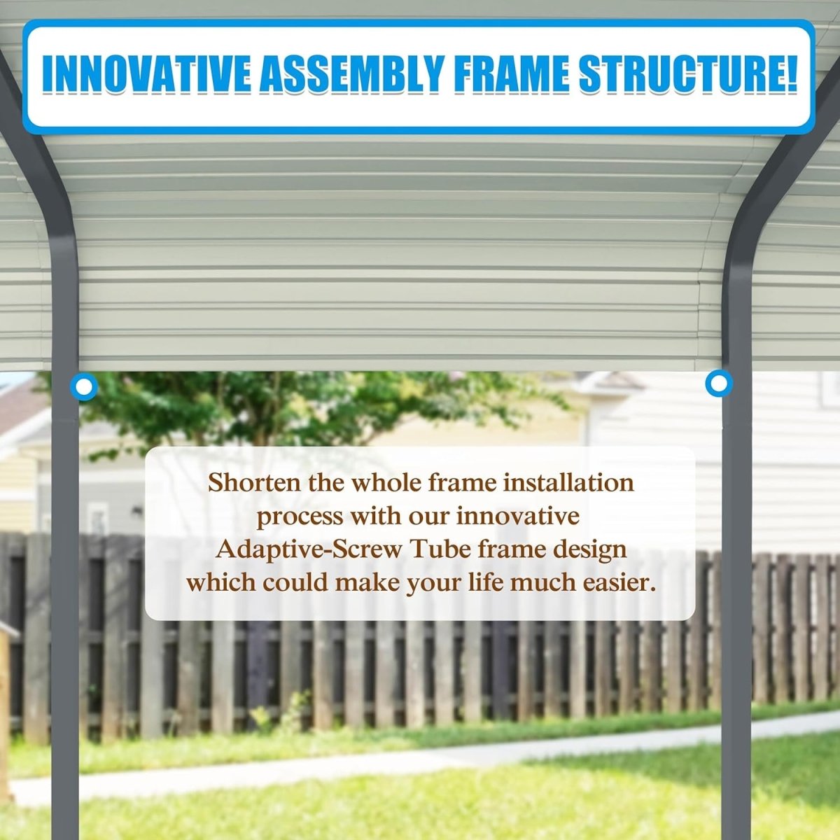 20' x 20' FT Alora Extra Large Premium Heavy-Duty Outdoor Metal Carport Shelter