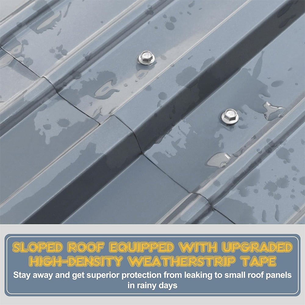 12' x 20' FTAlora Premium Heavy-Duty Outdoor Canopy Garage Shelter With Galvanized Metal Roof
