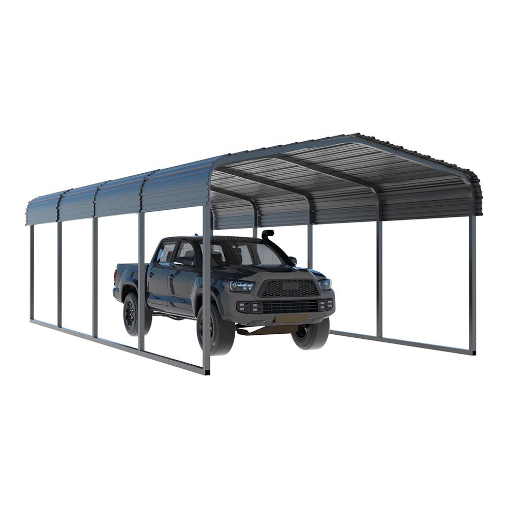 12' x 20' FTAlora Premium Heavy-Duty Outdoor Canopy Garage Shelter With Galvanized Metal Roof