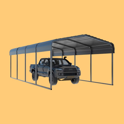 12' x 20' FTAlora Premium Heavy-Duty Outdoor Canopy Garage Shelter With Galvanized Metal Roof