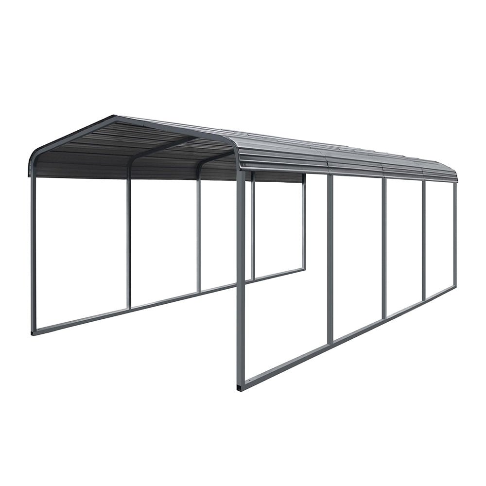 12' x 20' FTAlora Premium Heavy-Duty Outdoor Canopy Garage Shelter With Galvanized Metal Roof