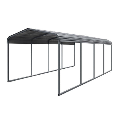 12' x 20' FTAlora Premium Heavy-Duty Outdoor Canopy Garage Shelter With Galvanized Metal Roof