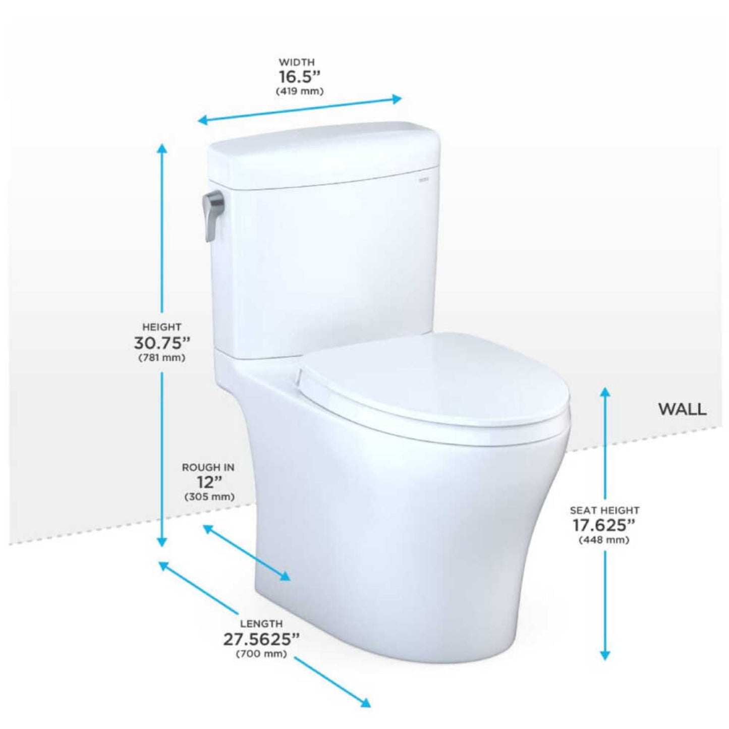 TOTO Aquia IV Cube Dual Flush Universal Height Toilet with Soft Close Bidet Seat