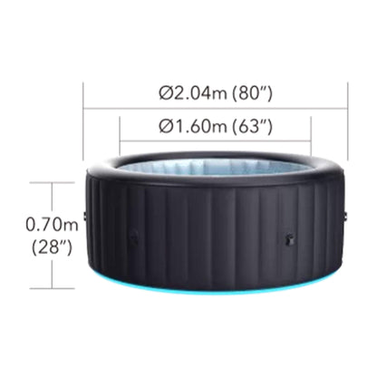 MSpa Aurora Urban Series Six-Person Inflatable Round Hot Tub with Hydro Massage