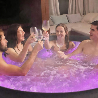 MSpa Aurora Urban Series Six-Person Inflatable Round Hot Tub with Hydro Massage