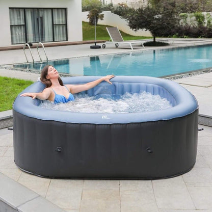 MSpa C-TE062 Tekapo Comfort Series Six-Person Inflatable Square Bubble Spa Hot Tub with 132 Bubble Jets