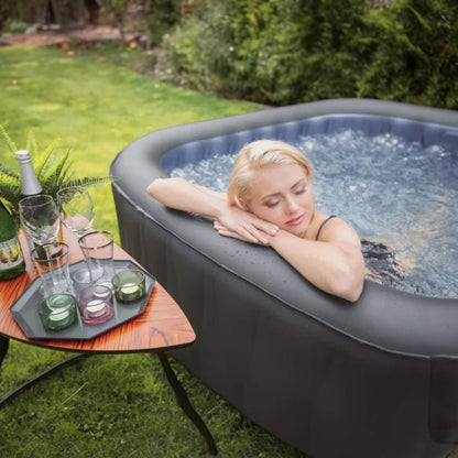 MSpa C-TE062 Tekapo Comfort Series Six-Person Inflatable Square Bubble Spa Hot Tub with 132 Bubble Jets