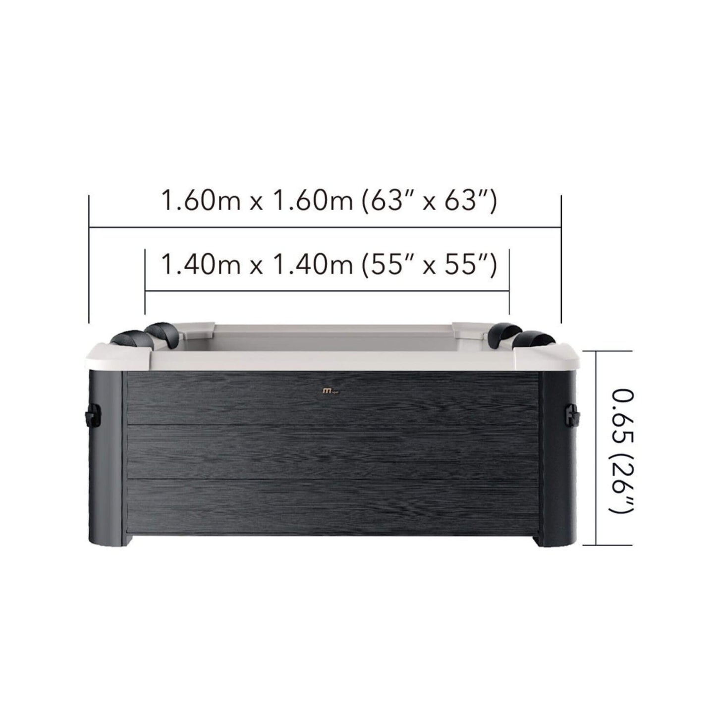 MSpa F-OS063W Oslo Supreme 6-Person 120 Jets Square Spa with LED Lights & Integrated App Control