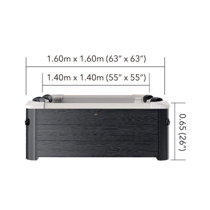 MSpa F-OS063W Oslo Supreme 6-Person 120 Jets Square Spa with LED Lights & Integrated App Control