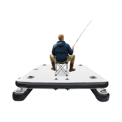5FT x 8FT Multi-Person Inflatable Floating Dock with Pump and D-Rings