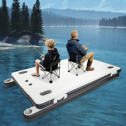 5FT x 8FT Multi-Person Inflatable Floating Dock with Pump and D-Rings