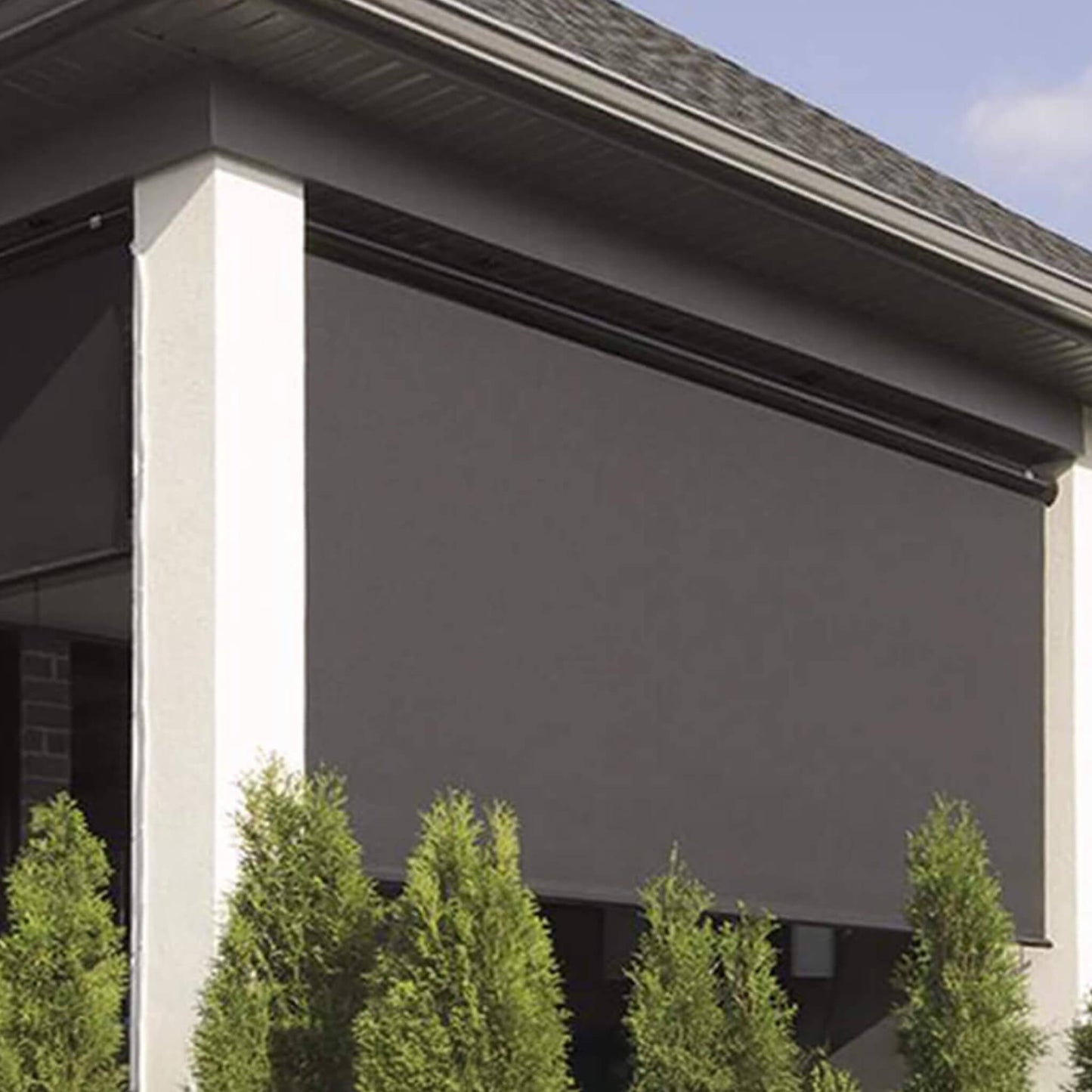 Multiple Awnings Multishade Premium Aluminum Retractable Outdoor Shade with PVC Covered Polyester Fabric