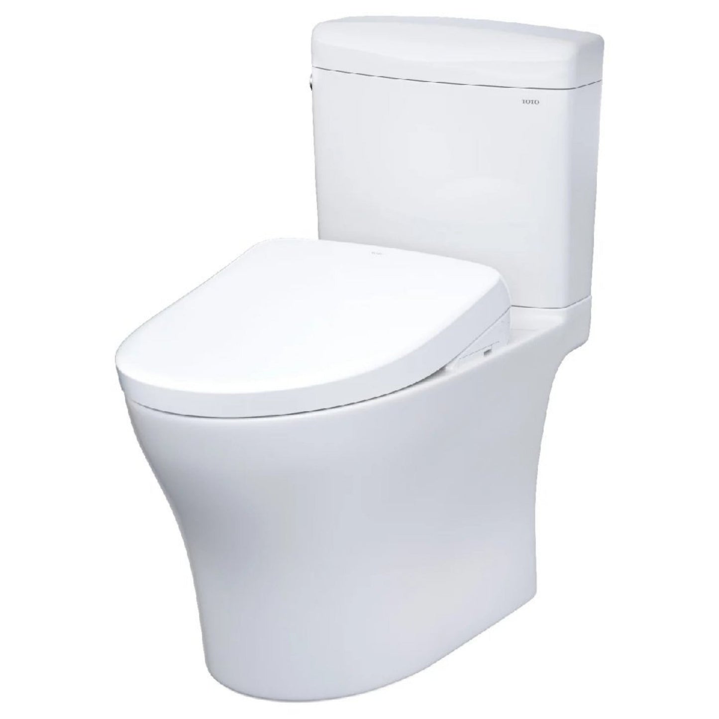 TOTO Aquia IV Cube 1.28 GPF and 0.9 GPF Dynamax Tornado Flush Toilet with Washlet S7A Bidet Seat